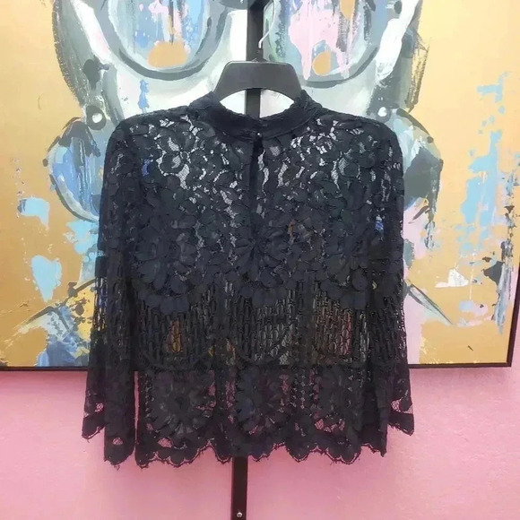 Chelsea 28 Lace Long Sleeve Mock Neck Top - Picture 2 of 7